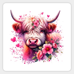 Valentine's Highland Cow Magnet